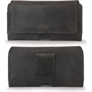 Wholesale LURESKO FREYA XXL leather holster for belt phone case 170x85x10mm (gray vintage gray thread) - LUR13 - {ean13} - Hurt