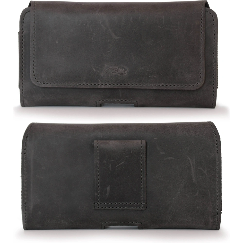 Wholesale LURESKO FREYA XXL leather holster for belt phone case 170x85x10mm (gray vintage gray thread) - LUR13 - {ean13} - Hurt