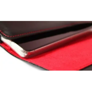 Wholesale LURESKO FREYA XXL leather holster for belt, phone case 170x85x10mm (black smooth, red thread, red interior) - LUR14 - {ean13} - Hurt