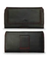 Hurtownia GSM - Husă din piele LURESKO FREYA XXL pentru curea, pentru telefon, dimensiuni 170x85x10mm (neagră lucioasă, cu fir roșu, interior roșu) - LUR14 - {ean13} - Hurt