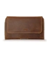 Hurtownia GSM - LURESKO FREYA 3XL kožené pouzdro na opasek, pouzdro na telefon 175x83x15 (vintage hnědá s bílou nití) - LUR16 - {ean13} - Hurt
