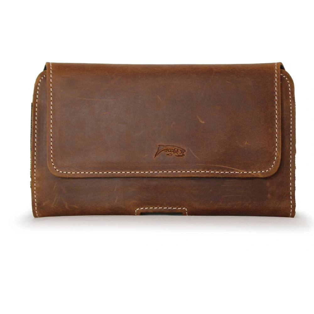 Wholesale LURESKO FREYA 3XL leather holster for belt, phone case 175x83x15 (vintage brown with white thread) - LUR16 - {ean13} - Hurt
