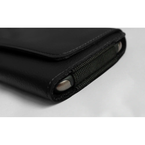Kabura LURESKO HEL S do paska Eco etui na telefon 131x62x12mm (czarny karbowany czarny nić)