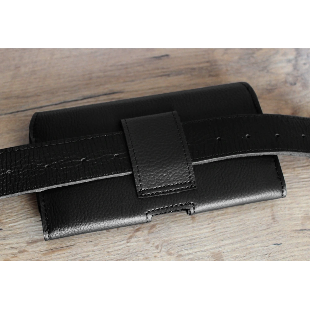 Wholesale LURESKO HEL XL holster for Eco belt, phone case 165x82x12 (black ribbed with black thread) - LUR18 - {ean13} - Hurt