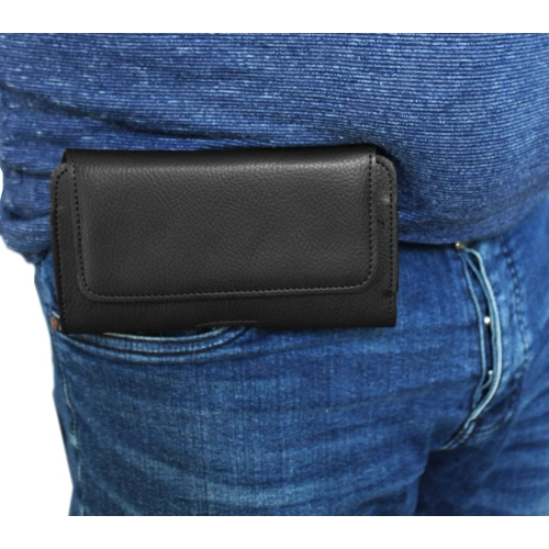 Kabura LURESKO HEL 3XL do paska Eco etui na telefon 175x83x15 (czarny karbowany czarny nić)