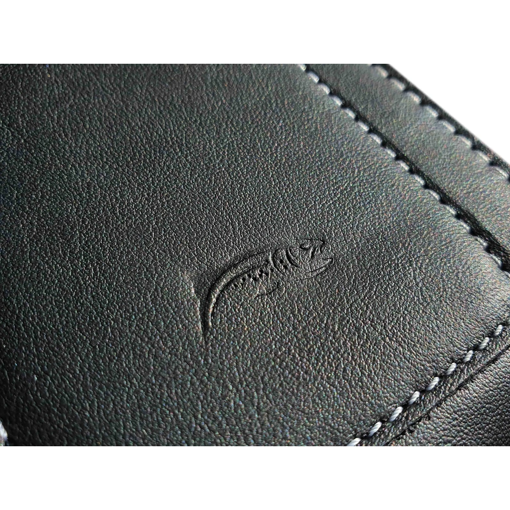 Wholesale LURESKO ASTER XXXL universal leather case with a loop for a lanyard, for phones 6.5' - 6.9' (smooth black with white thread) - LUR21 - {ean13} - Hurt