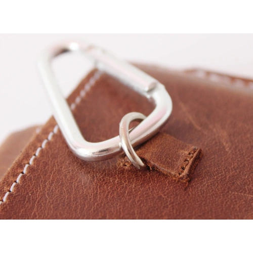 Skórzane etui uniwersalne LURESKO ASTER XXXL z oczkiem na smycz wsuwka na telefon 6.5' - 6.9' (brązowy vintage biała nić)