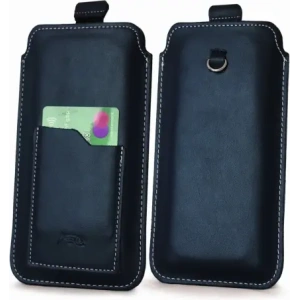 Hurtownia GSM - Husa universală din piele LURESKO ASTER XXXL cu un bucle pentru curea, pentru telefoane de 6.5' - 6.9' (albastru marin cu fir alb) - LUR24 - {ean13} - Hurt