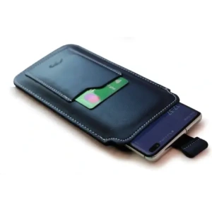 Wholesale LURESKO ASTER XXXL universal leather case with a loop for a strap, for phones 6.5' - 6.9' (navy blue with white thread) - LUR24 - {ean13} - Hurt