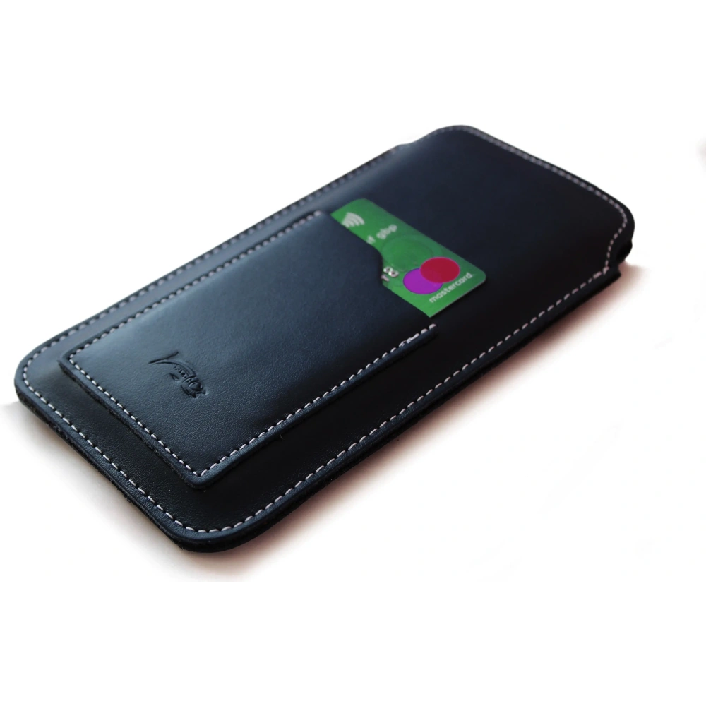 Hurtownia GSM - Husa universală din piele LURESKO ASTER XXXL cu un bucle pentru curea, pentru telefoane de 6.5' - 6.9' (albastru marin cu fir alb) - LUR24 - {ean13} - Hurt