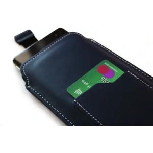 Wholesale LURESKO ASTER XXXL universal leather case with a loop for a strap, for phones 6.5' - 6.9' (navy blue with white thread) - LUR24 - {ean13} - Hurt