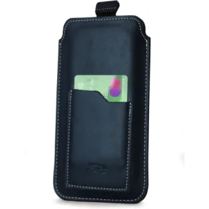 Hurtownia GSM - Husa universală din piele LURESKO ASTER XXXL cu un bucle pentru curea, pentru telefoane de 6.5' - 6.9' (albastru marin cu fir alb) - LUR24 - {ean13} - Hurt