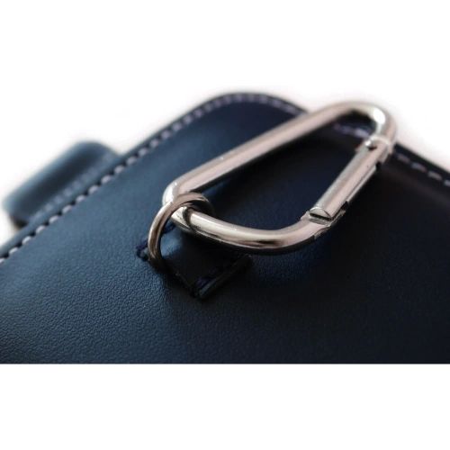 Skórzane etui uniwersalne LURESKO ASTER XXXL z oczkiem na smycz wsuwka na telefon 6.5' - 6.9' (granatowy biała nić)