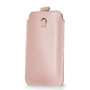 Wholesale LURESKO ASTER XXXL universal leather case with a loop for a strap, slide-in for phone 6.5' - 6.9' (smooth pink with white thread) - LUR25 - {ean13} - Hurt