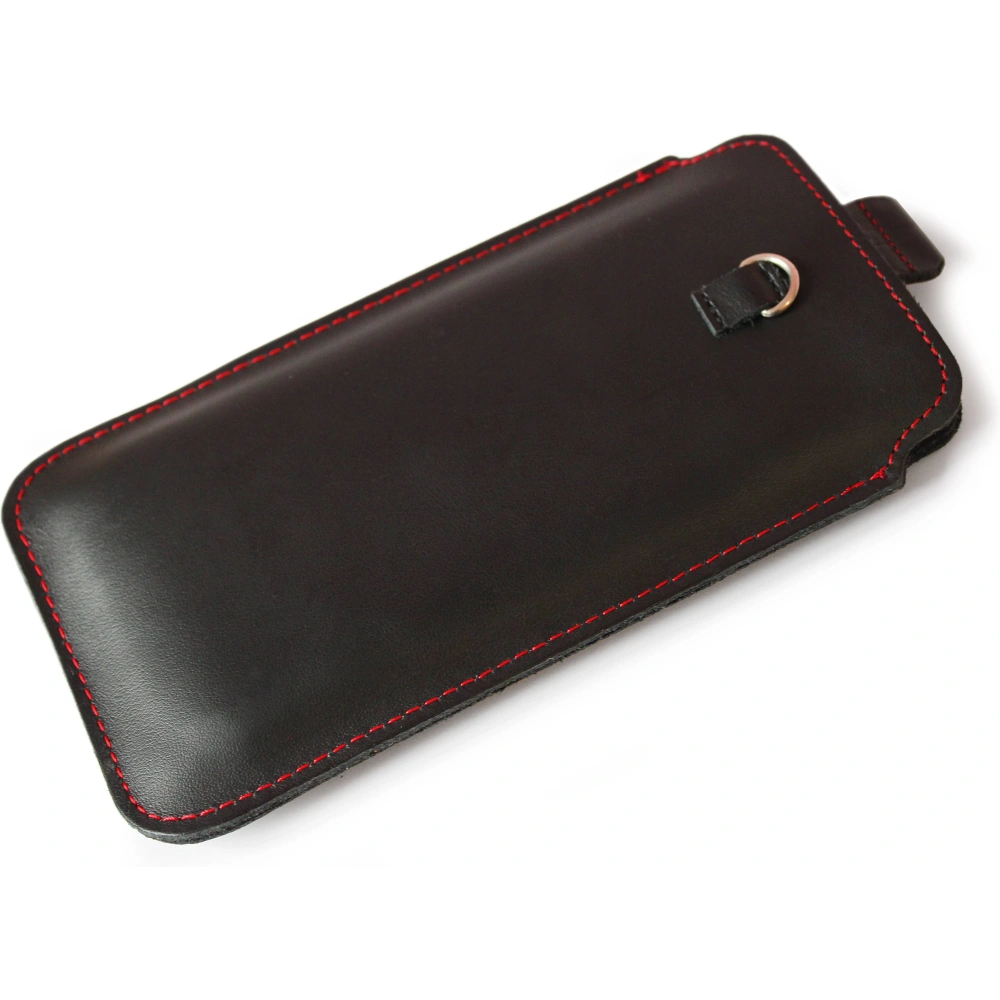 Hurtownia GSM - LURESKO ASTER XXXL husă universală din piele cu un bucluc pentru curea, concepută pentru telefoane de 6.5' - 6.9' (negru mat cu cusături roșii) - LUR26 - {ean13} - Hurt