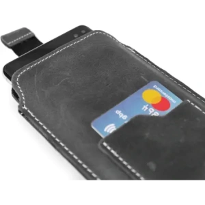 Wholesale LURESKO ASTER XXXL universal leather case with a loop for a strap, slip-in for phone 6.5' - 6.9' (gray vintage with white thread) - LUR27 - {ean13} - Hurt