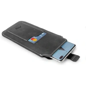 Hurtownia GSM - LURESKO ASTER XXXL husă universală din piele cu un bucle pentru curea, pentru telefon de 6.5' - 6.9' (gri vintage cu fir alb) - LUR27 - {ean13} - Hurt