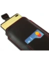 Wholesale LURESKO ASTER XXXL universal leather case with a loop for a strap, designed for phones 6.5' - 6.9' (smooth black with red stitching) - LUR26 - {ean13} - Hurt
