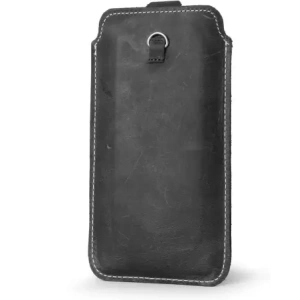 Wholesale LURESKO ASTER XXXL universal leather case with a loop for a strap, slip-in for phone 6.5' - 6.9' (gray vintage with white thread) - LUR27 - {ean13} - Hurt