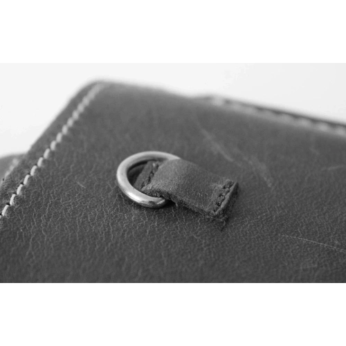 Skórzane etui uniwersalne LURESKO ASTER XXXL z oczkiem na smycz wsuwka na telefon 6.5' - 6.9' (szary vintage biała nić)