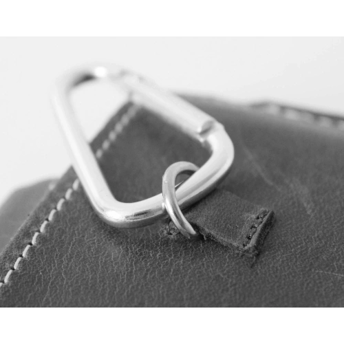 Skórzane etui uniwersalne LURESKO ASTER XXXL z oczkiem na smycz wsuwka na telefon 6.5' - 6.9' (szary vintage biała nić)