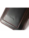 Wholesale LURESKO ASTER XXXL universal leather case with a loop for a strap, designed for phones 6.5' - 6.9' (smooth black with red stitching) - LUR26 - {ean13} - Hurt