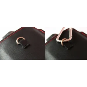 Wholesale LURESKO ASTER XXXL universal leather case with a loop for a strap, designed for phones 6.5' - 6.9' (smooth black with red stitching) - LUR26 - {ean13} - Hurt