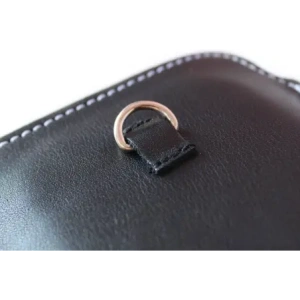 Wholesale LURESKO ASTER 4XL universal leather case with a loop for a strap, slide-in for a phone up to 7' (smooth black with white thread) - LUR28 - {ean13} - Hurt