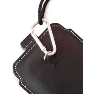 Wholesale LURESKO ASTER 4XL universal leather case with a loop for a strap, slide-in for a phone up to 7' (smooth black with white thread) - LUR28 - {ean13} - Hurt