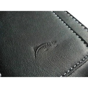 Wholesale LURESKO ASTER 4XL universal leather case with a loop for a strap, slide-in for a phone up to 7' (smooth black with white thread) - LUR28 - {ean13} - Hurt