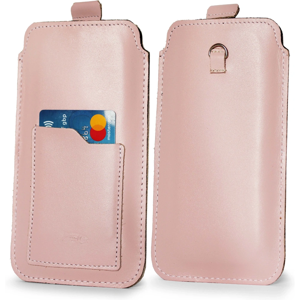 Hurtownia GSM - LURESKO ASTER 4XL husă universală din piele cu un cârlig pentru curea, tip slip-in pentru un telefon de până la 7' (roz neted cu fir alb) - LUR30 - {ean13} - Hurt