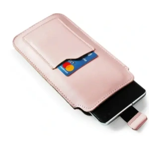 Hurtownia GSM - LURESKO ASTER 4XL husă universală din piele cu un cârlig pentru curea, tip slip-in pentru un telefon de până la 7' (roz neted cu fir alb) - LUR30 - {ean13} - Hurt