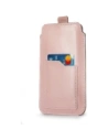 Wholesale LURESKO ASTER 4XL universal leather case with a loop for a strap, slip-in for a phone up to 7' (smooth pink with white thread) - LUR30 - {ean13} - Hurt
