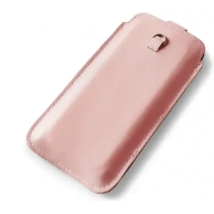 Wholesale LURESKO ASTER 4XL universal leather case with a loop for a strap, slip-in for a phone up to 7' (smooth pink with white thread) - LUR30 - {ean13} - Hurt
