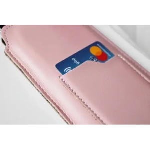 Wholesale LURESKO ASTER 4XL universal leather case with a loop for a strap, slip-in for a phone up to 7' (smooth pink with white thread) - LUR30 - {ean13} - Hurt