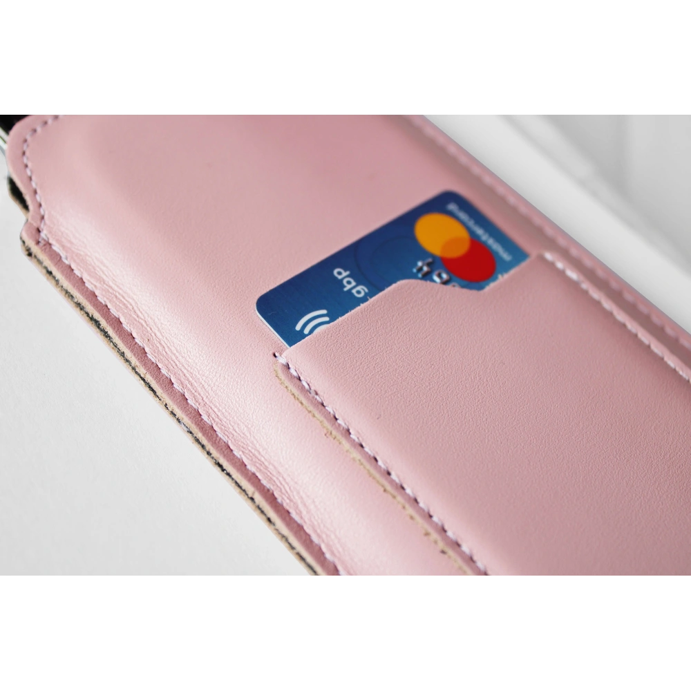 Hurtownia GSM - LURESKO ASTER 4XL husă universală din piele cu un cârlig pentru curea, tip slip-in pentru un telefon de până la 7' (roz neted cu fir alb) - LUR30 - {ean13} - Hurt