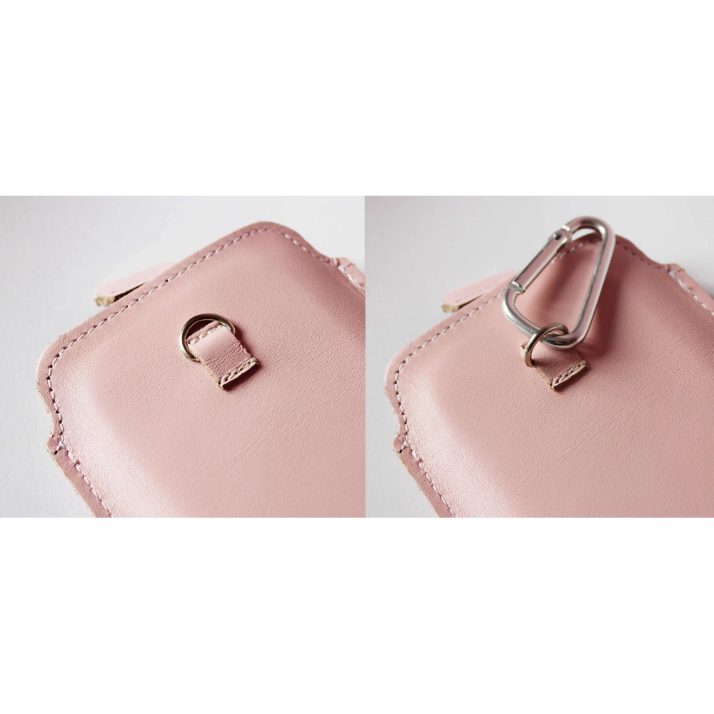 Wholesale LURESKO ASTER 4XL universal leather case with a loop for a strap, slip-in for a phone up to 7' (smooth pink with white thread) - LUR30 - {ean13} - Hurt