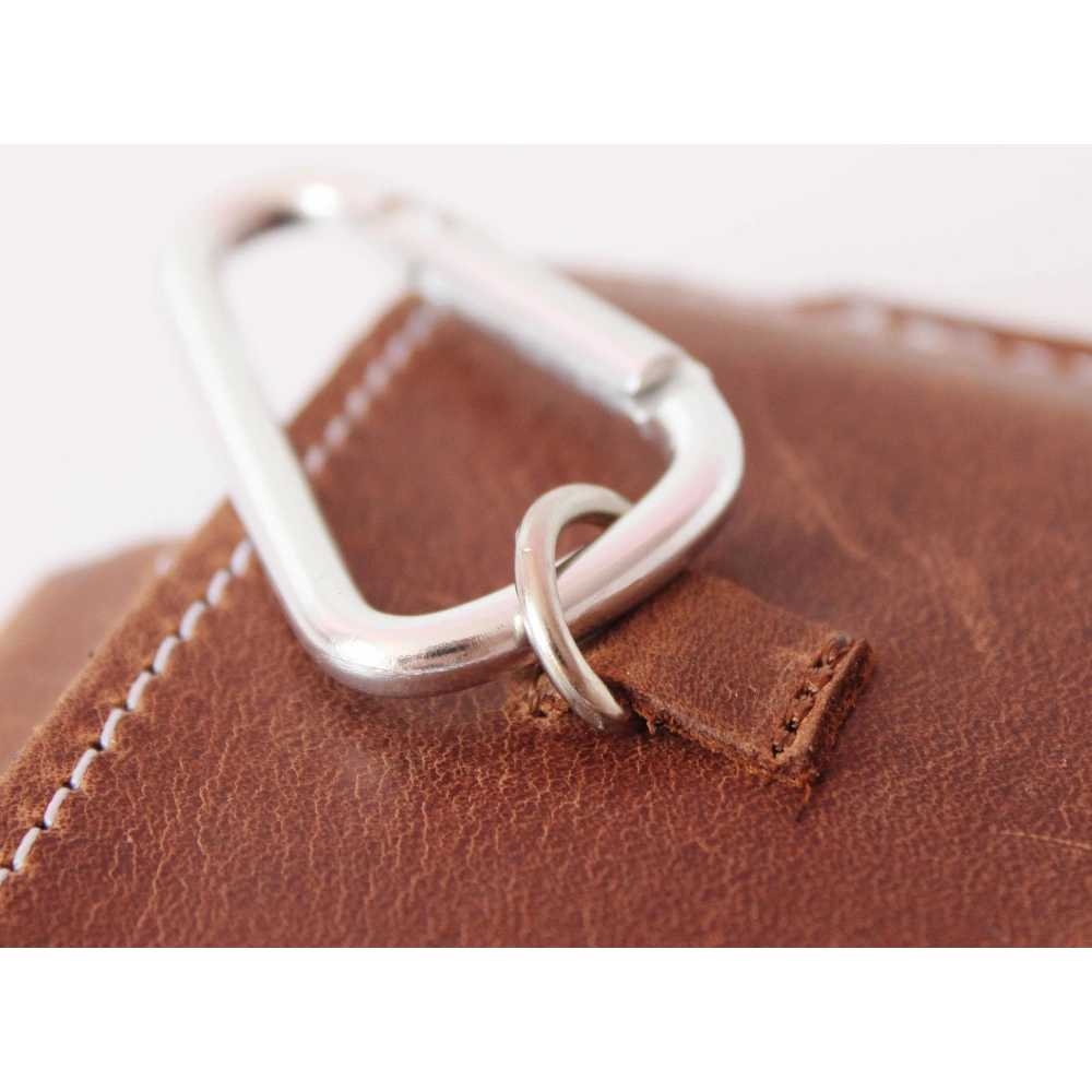Wholesale LURESKO ASTER XXL universal leather case with a loop for a lanyard for 5.8' - 6.1' phone (vintage brown with white thread) - LUR32 - {ean13} - Hurt