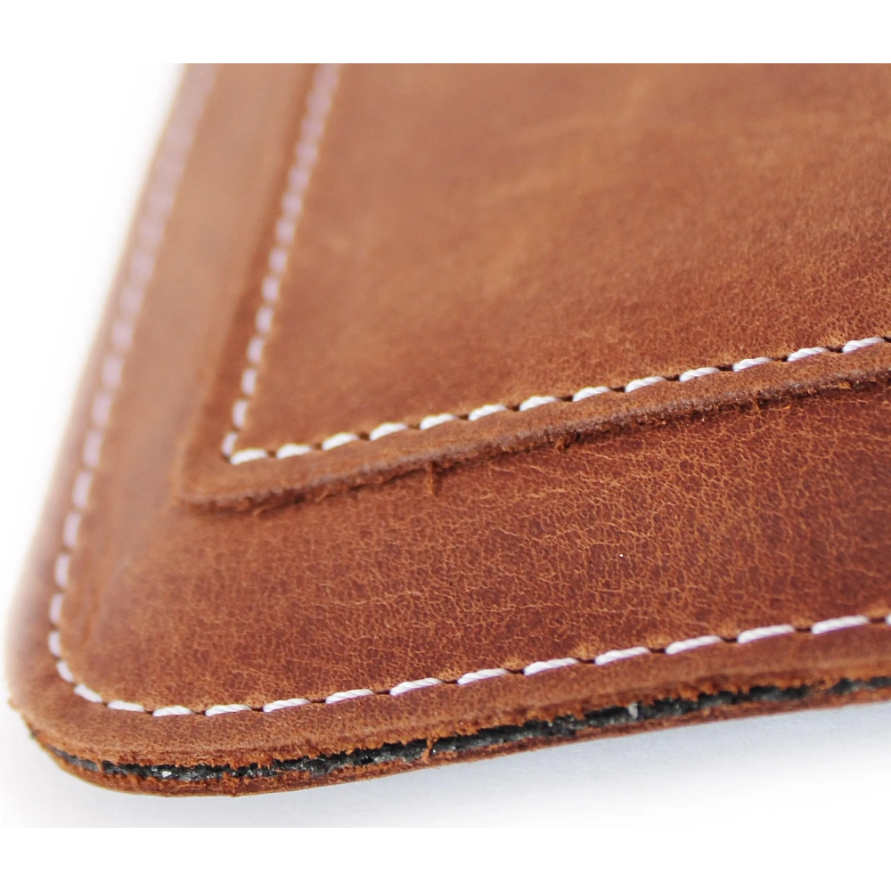 Wholesale LURESKO ASTER XXL universal leather case with a loop for a lanyard for 5.8' - 6.1' phone (vintage brown with white thread) - LUR32 - {ean13} - Hurt