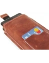 Wholesale LURESKO ASTER XXL universal leather case with a loop for a lanyard for 5.8' - 6.1' phone (vintage brown with white thread) - LUR32 - {ean13} - Hurt