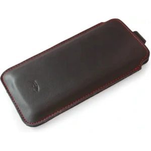 Wholesale LURESKO LILLA XXXL leather slip case slip case for phone 6.5' - 6.9' (smooth black with red thread) - LUR36 - {ean13} - Hurt