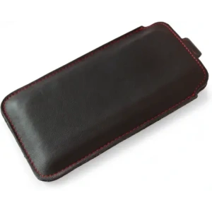 Wholesale LURESKO LILLA XXXL leather slip case slip case for phone 6.5' - 6.9' (smooth black with red thread) - LUR36 - {ean13} - Hurt