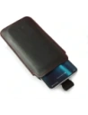 Wholesale LURESKO LILLA XXXL leather slip case slip case for phone 6.5' - 6.9' (smooth black with red thread) - LUR36 - {ean13} - Hurt