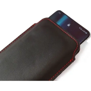 Wholesale LURESKO LILLA XXXL leather slip case slip case for phone 6.5' - 6.9' (smooth black with red thread) - LUR36 - {ean13} - Hurt