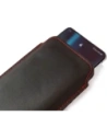 Wholesale LURESKO LILLA XXXL leather slip case slip case for phone 6.5' - 6.9' (smooth black with red thread) - LUR36 - {ean13} - Hurt