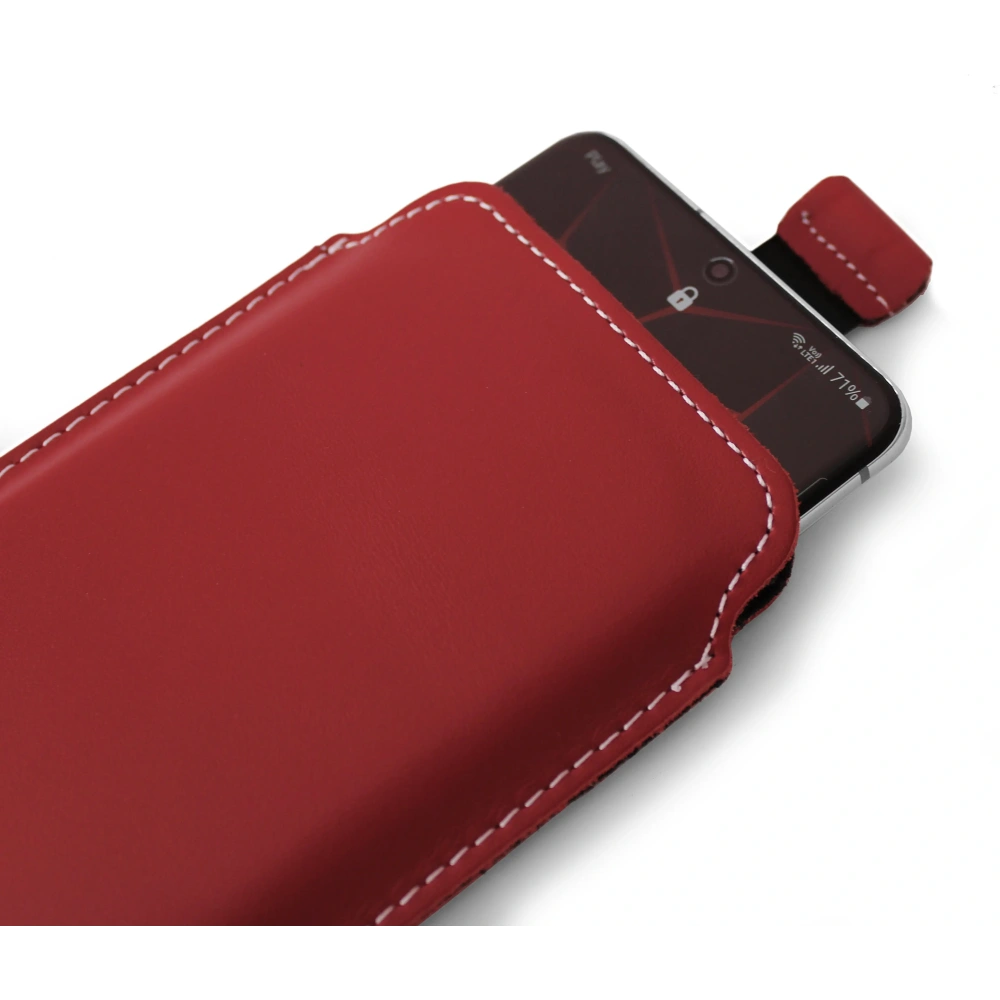 Wholesale LURESKO LILLA XXXL leather slipcase slipcase for phone 6.5' - 6.9' (red smooth with white thread) - LUR37 - {ean13} - Hurt