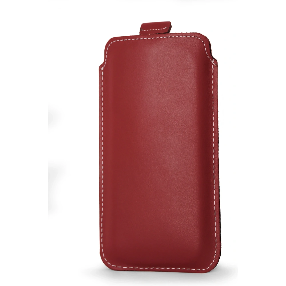 Wholesale LURESKO LILLA XXXL leather slipcase slipcase for phone 6.5' - 6.9' (red smooth with white thread) - LUR37 - {ean13} - Hurt
