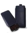 LURESKO LILLA XXXL leather slipcase slipcase for phone 6.5' - 6.9' (blue smooth with white thread)