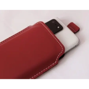 Wholesale LURESKO LILLA XXXL leather slipcase slipcase for phone 6.5' - 6.9' (red smooth with white thread) - LUR37 - {ean13} - Hurt