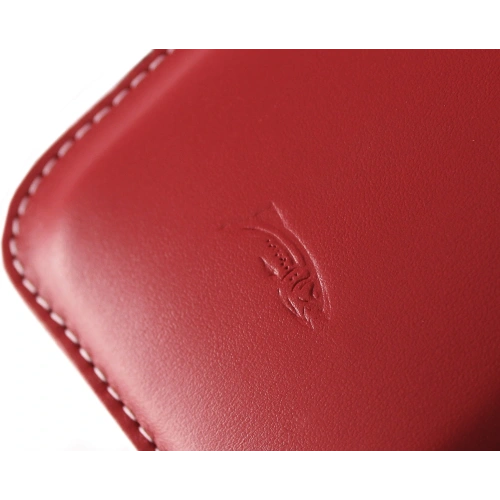 Skórzane etui wsuwane LURESKO LILLA XXXL wsuwka na telefon 6.5' - 6.9' (czerwony gładki biała nić)